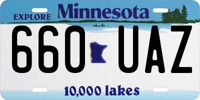 MN license plate 660UAZ