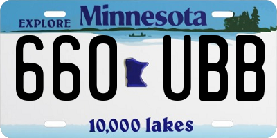 MN license plate 660UBB