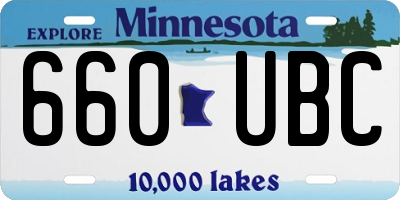 MN license plate 660UBC