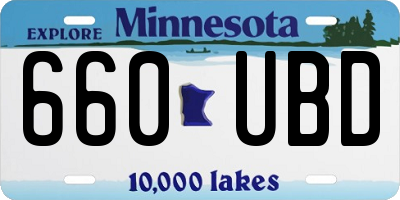 MN license plate 660UBD