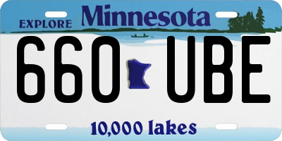 MN license plate 660UBE