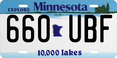 MN license plate 660UBF