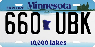MN license plate 660UBK