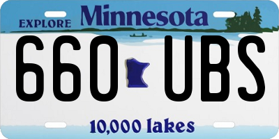 MN license plate 660UBS