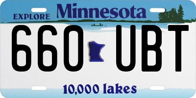 MN license plate 660UBT