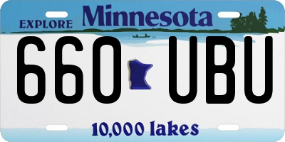 MN license plate 660UBU