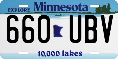 MN license plate 660UBV