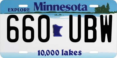 MN license plate 660UBW