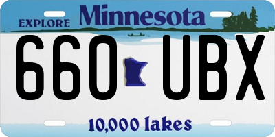 MN license plate 660UBX