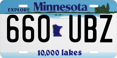 MN license plate 660UBZ