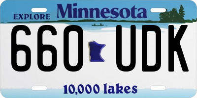 MN license plate 660UDK