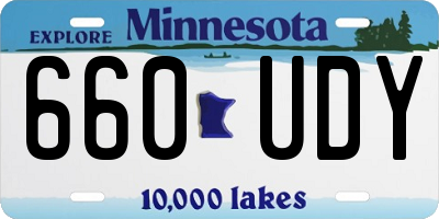 MN license plate 660UDY