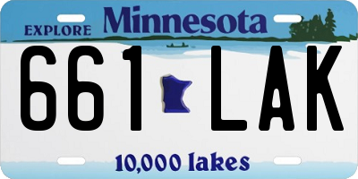 MN license plate 661LAK