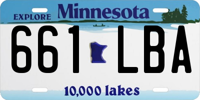 MN license plate 661LBA