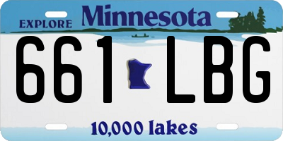 MN license plate 661LBG