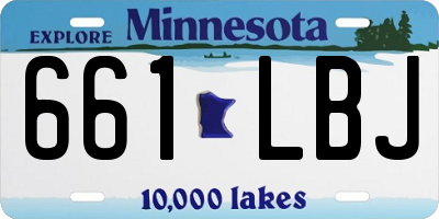 MN license plate 661LBJ