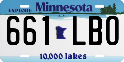 MN license plate 661LBO