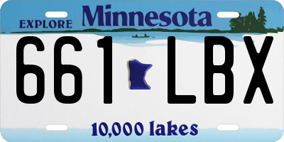 MN license plate 661LBX