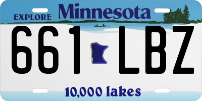MN license plate 661LBZ