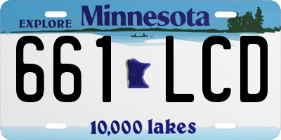 MN license plate 661LCD