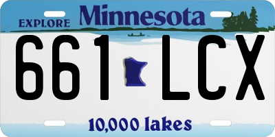 MN license plate 661LCX