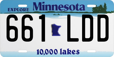 MN license plate 661LDD
