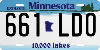 MN license plate 661LDO