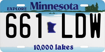MN license plate 661LDW