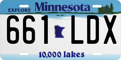 MN license plate 661LDX