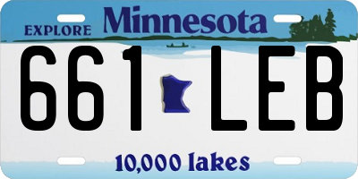 MN license plate 661LEB