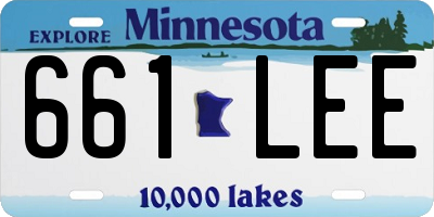 MN license plate 661LEE