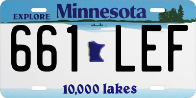 MN license plate 661LEF