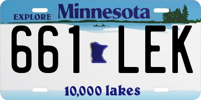 MN license plate 661LEK