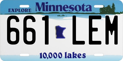 MN license plate 661LEM