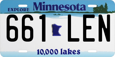 MN license plate 661LEN