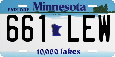 MN license plate 661LEW