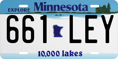 MN license plate 661LEY