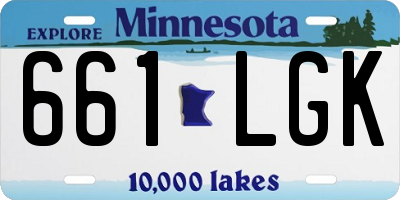 MN license plate 661LGK