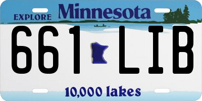 MN license plate 661LIB