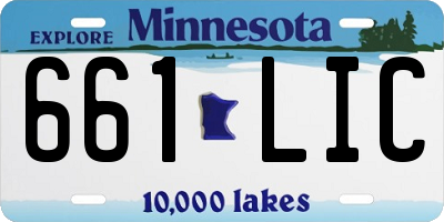 MN license plate 661LIC