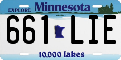 MN license plate 661LIE