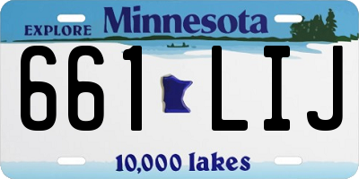 MN license plate 661LIJ