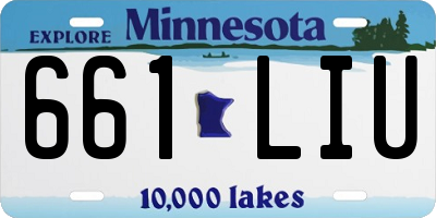 MN license plate 661LIU