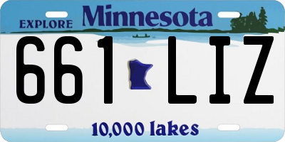MN license plate 661LIZ