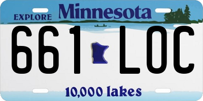 MN license plate 661LOC