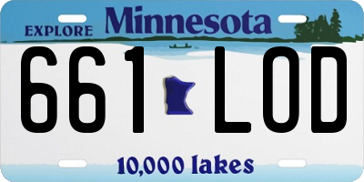 MN license plate 661LOD