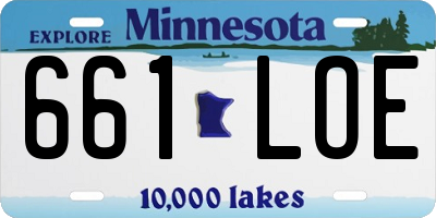 MN license plate 661LOE