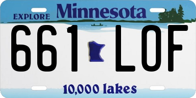 MN license plate 661LOF