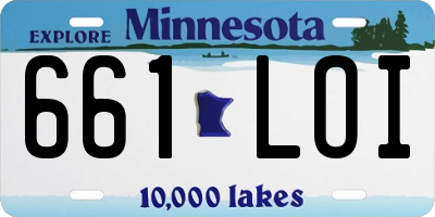 MN license plate 661LOI