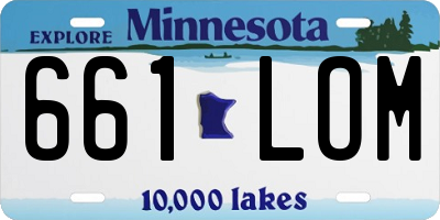 MN license plate 661LOM